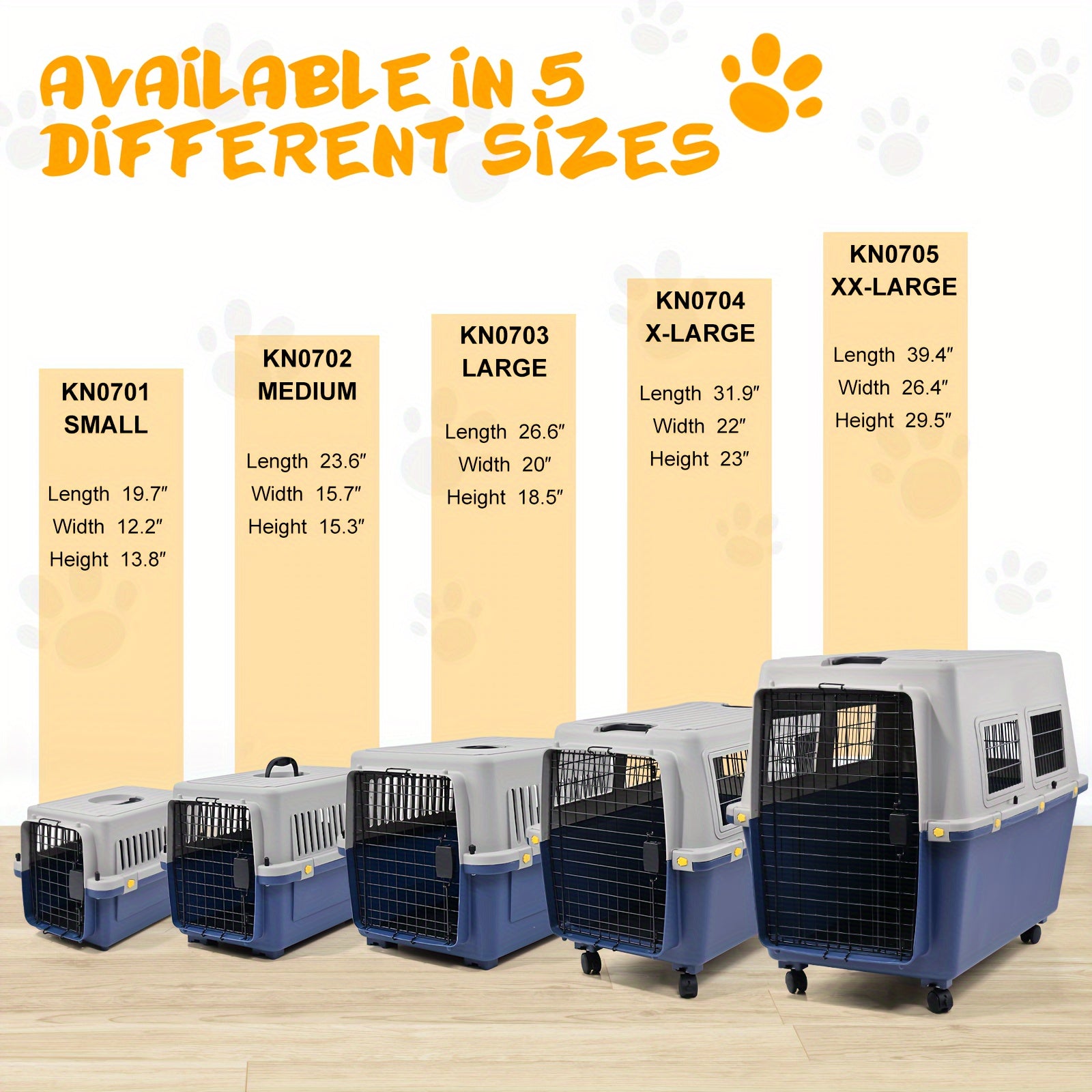 Freepet Dog Premium Kennel - Portable Dog Carriers & Crates for Large Dogs, Airline-Friendly, Durable Plastic, Pet Carrier For Home and Travel
