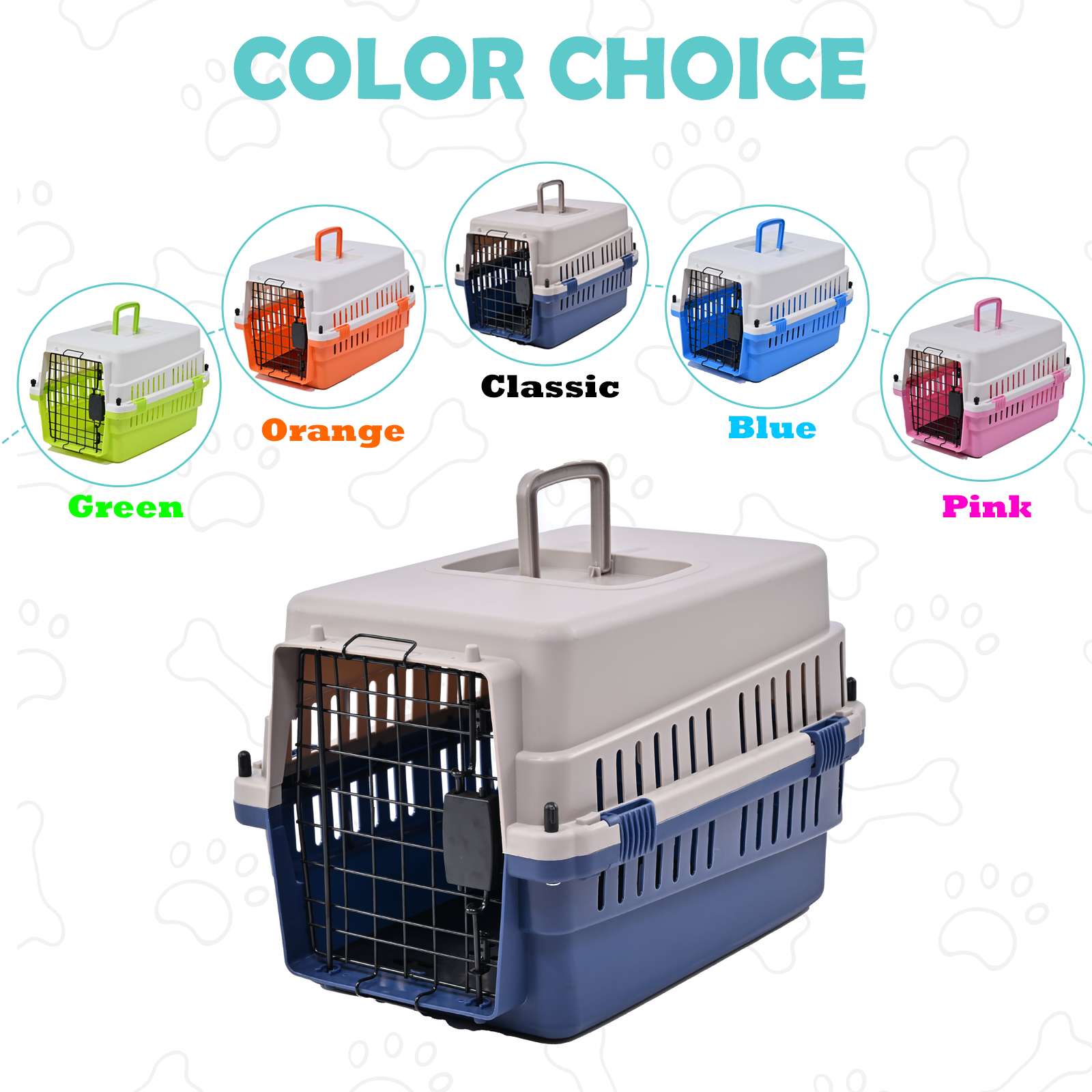 Freepet Dog Classic Kennel - Portable Dog Carriers & Crates for Large Dogs, Airline-Friendly, Durable Plastic, Pet Carrier For Home and Travel