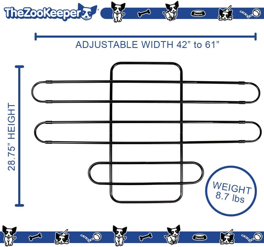 Original Car, SUV, Truck Dog Barrier: Adjustable Universal for All Vehicles - Moves with Your Vehicle Seats. Tilt. Slide. Recline. Easy Install - Strong Metal Tubing Gate Pet Divider