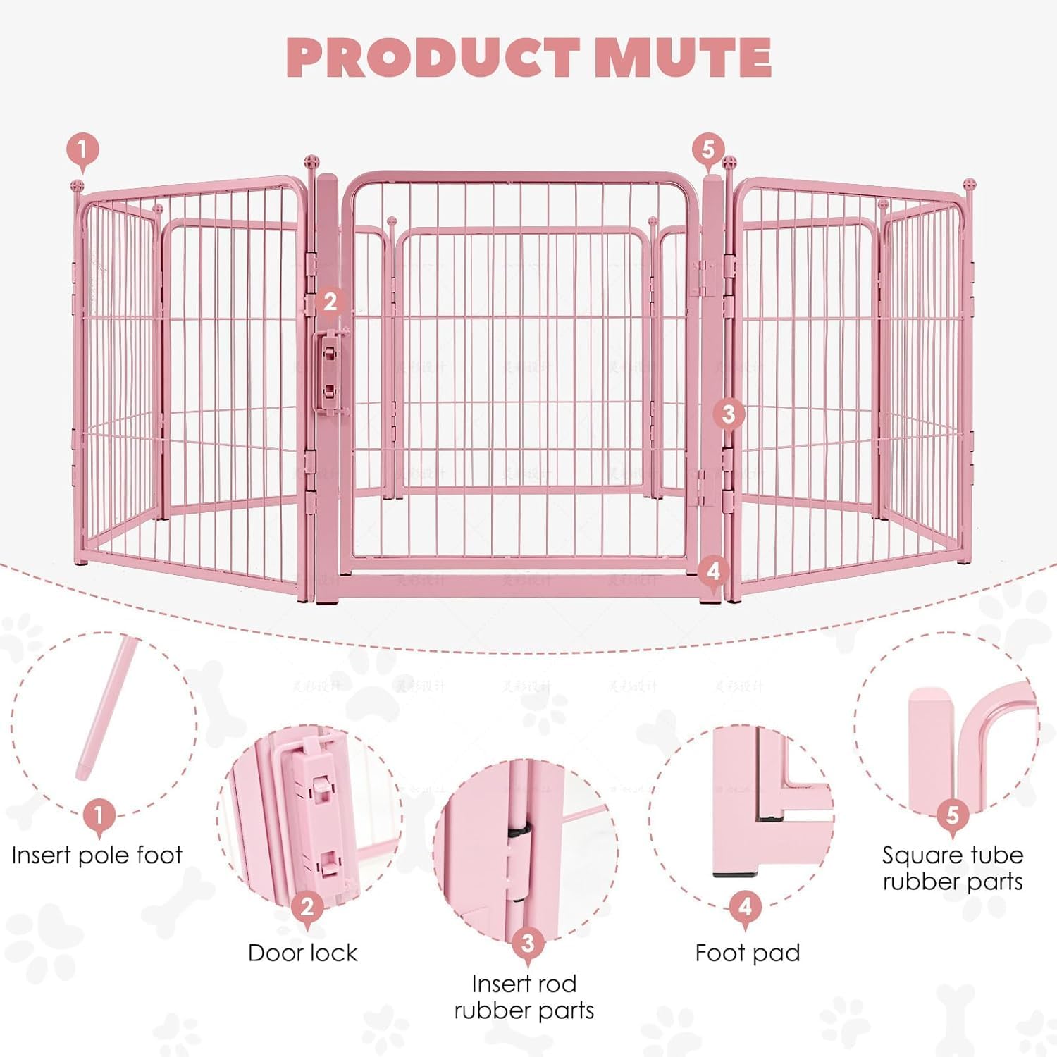 Freepet Dog Playpen - 32 inch 8 Panels Heavy Duty Metal Puppy Fence