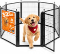 Freepet Dog Playpen - 32 inch 8 Panels Heavy Duty Metal Puppy Fence