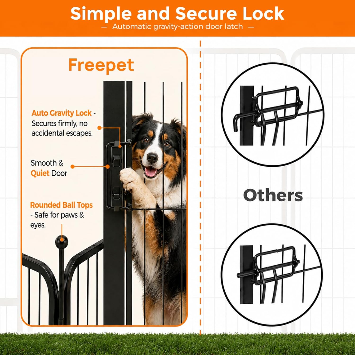 Freepet Dog Playpen - 32 inch 8 Panels Heavy Duty Metal Puppy Fence