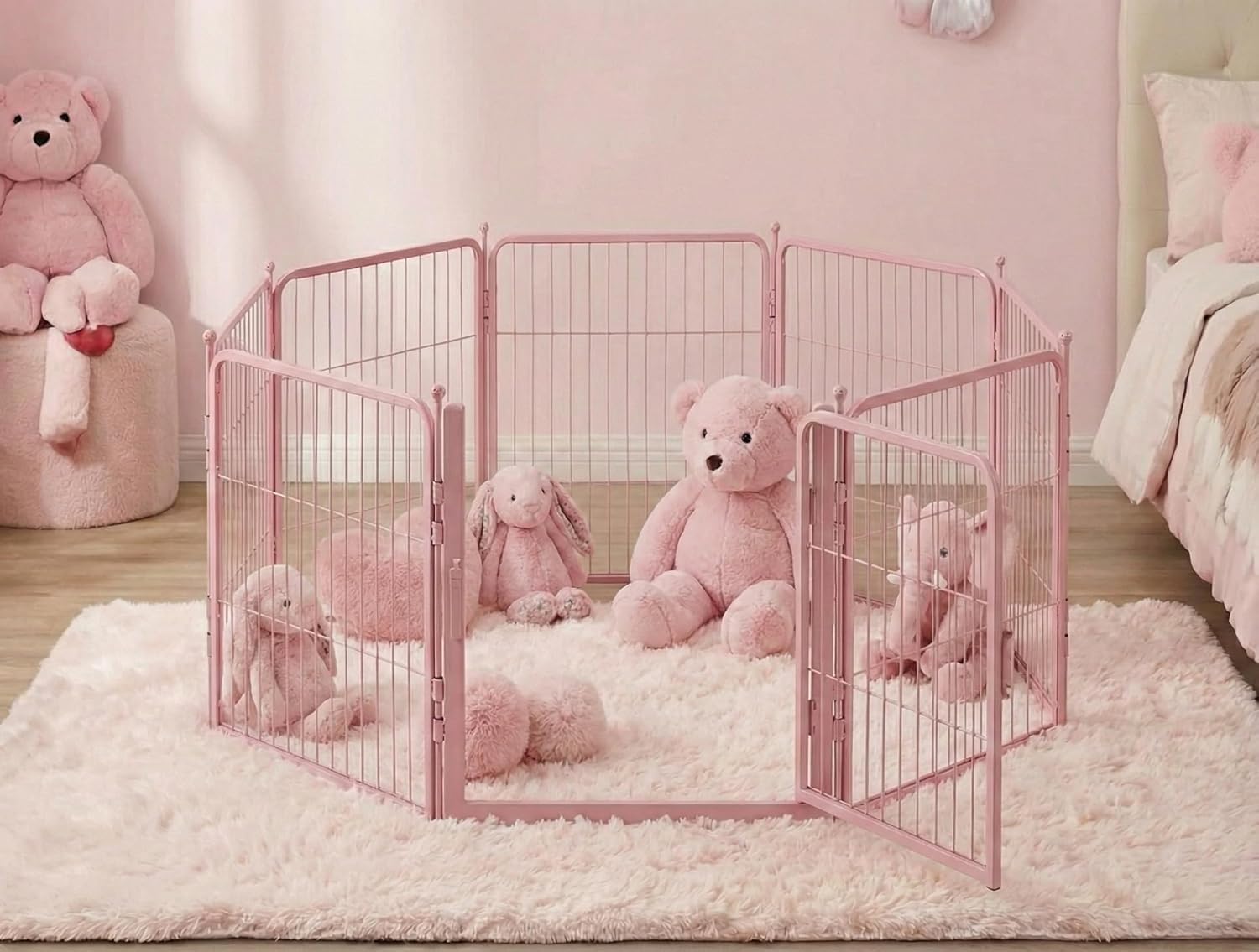Freepet Dog Playpen - 32 inch 8 Panels Heavy Duty Metal Puppy Fence