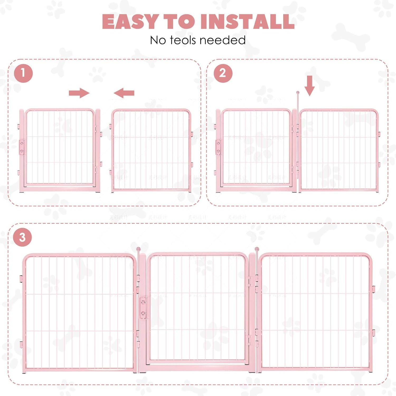 Freepet Dog Playpen - 32 inch 8 Panels Heavy Duty Metal Puppy Fence