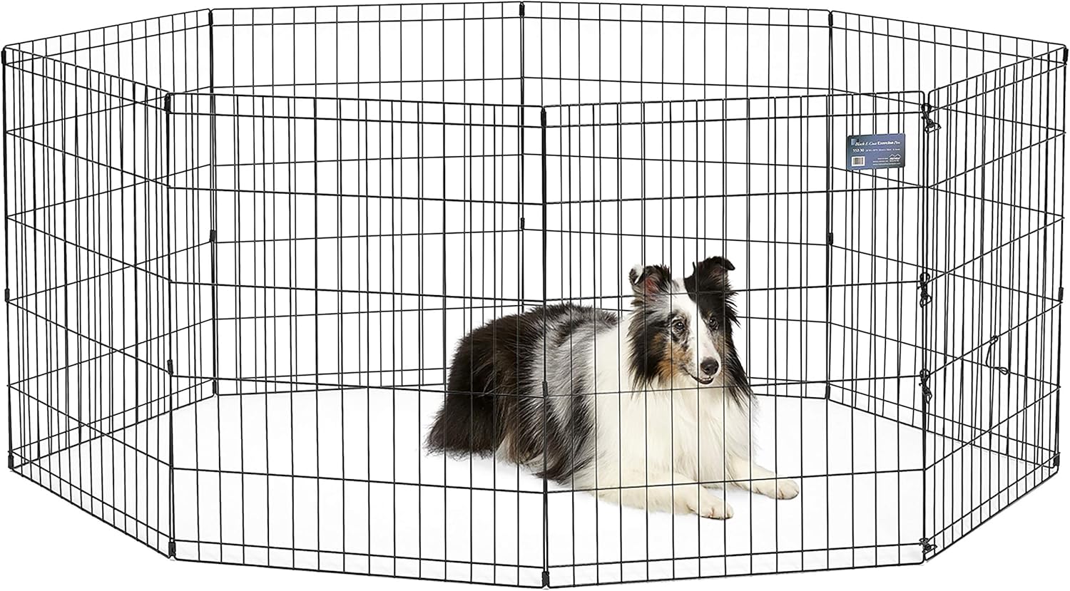 Freepet Folding Metal Puppy / Dog Exercise Pen, Indoor/Outdoor Playpen with  Door
