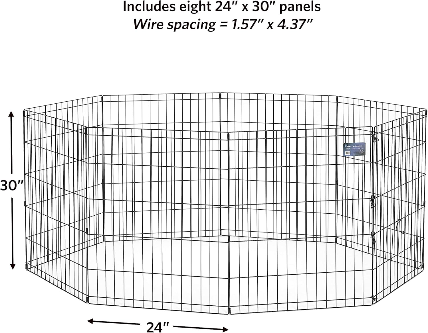 Freepet Folding Metal Puppy / Dog Exercise Pen, Indoor/Outdoor Playpen with  Door