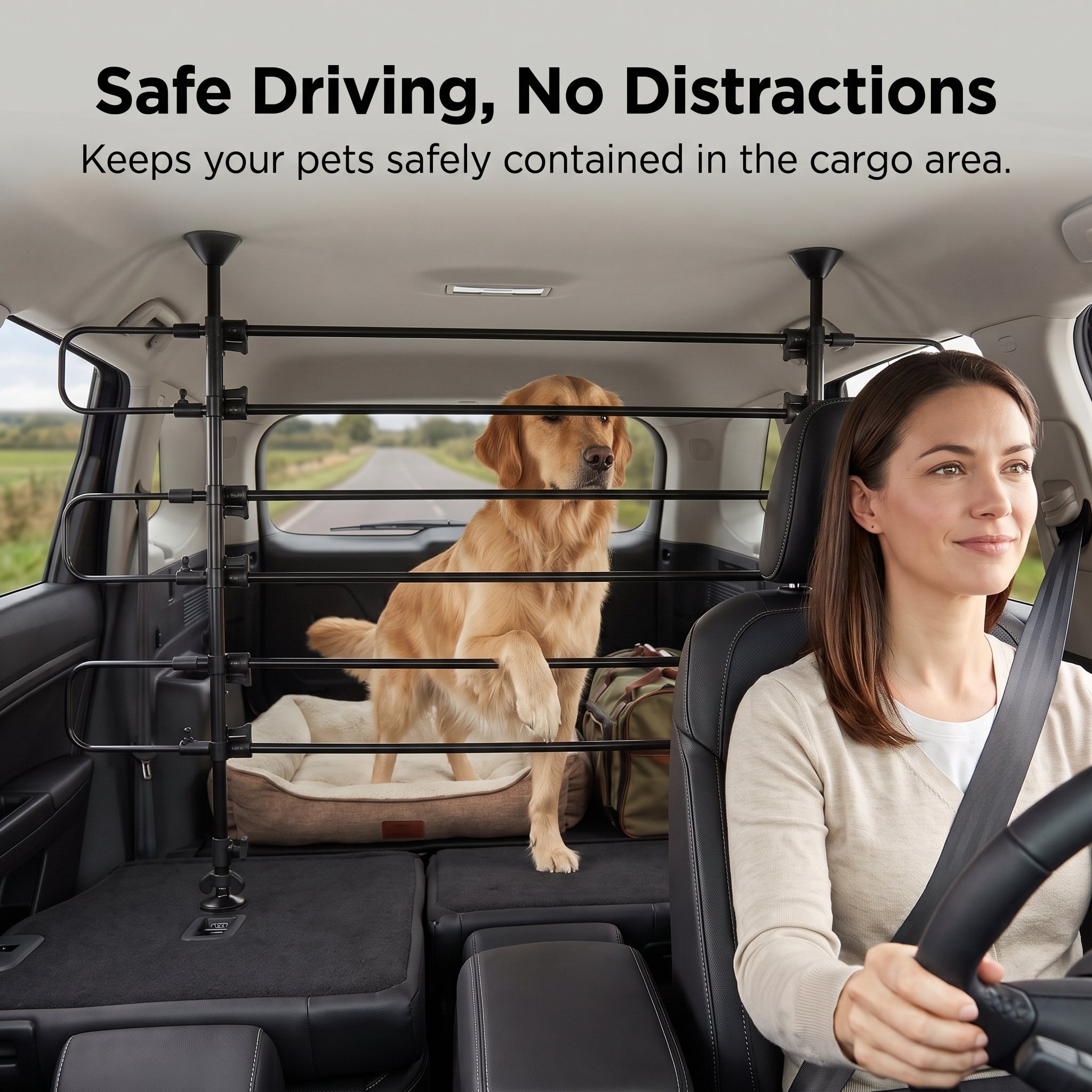 Adjustable Dog Car Barrier for SUV Cargo Area Pet Divider
