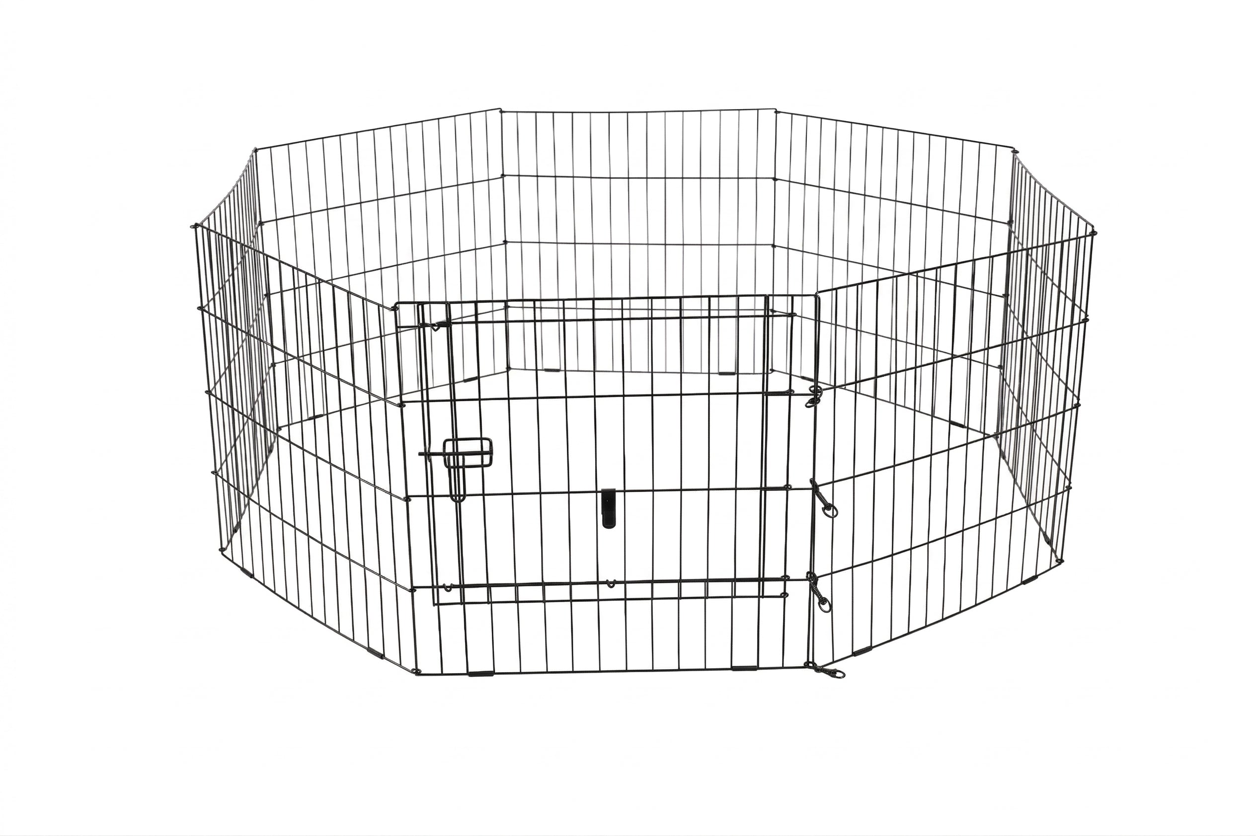 Freepet Folding Metal Puppy / Dog Exercise Pen, Indoor/Outdoor Playpen with  Door