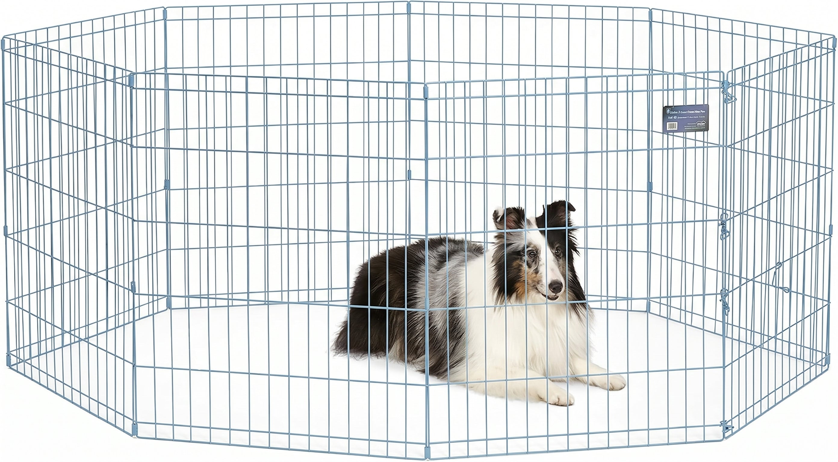 Freepet Folding Metal Puppy / Dog Exercise Pen, Indoor/Outdoor Playpen with  Door